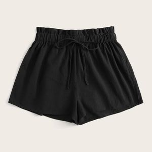 Black paper bag shorts